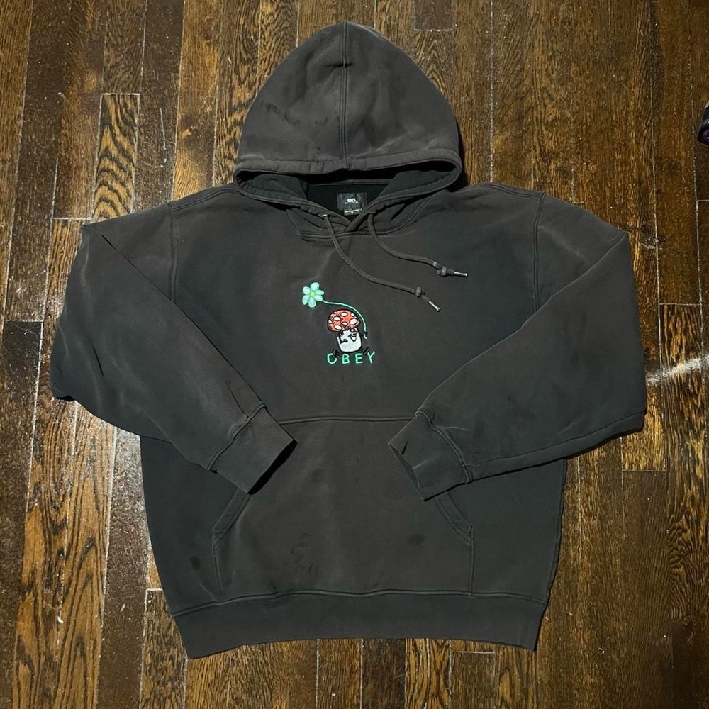 Obey Sunfaded Hoodies Mushroom Embroidery